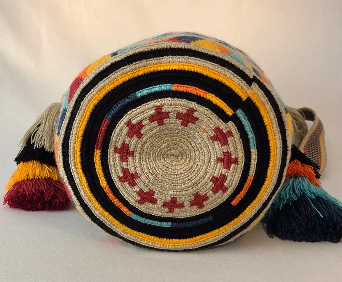 Bag - Large Traditional with side pom-poms