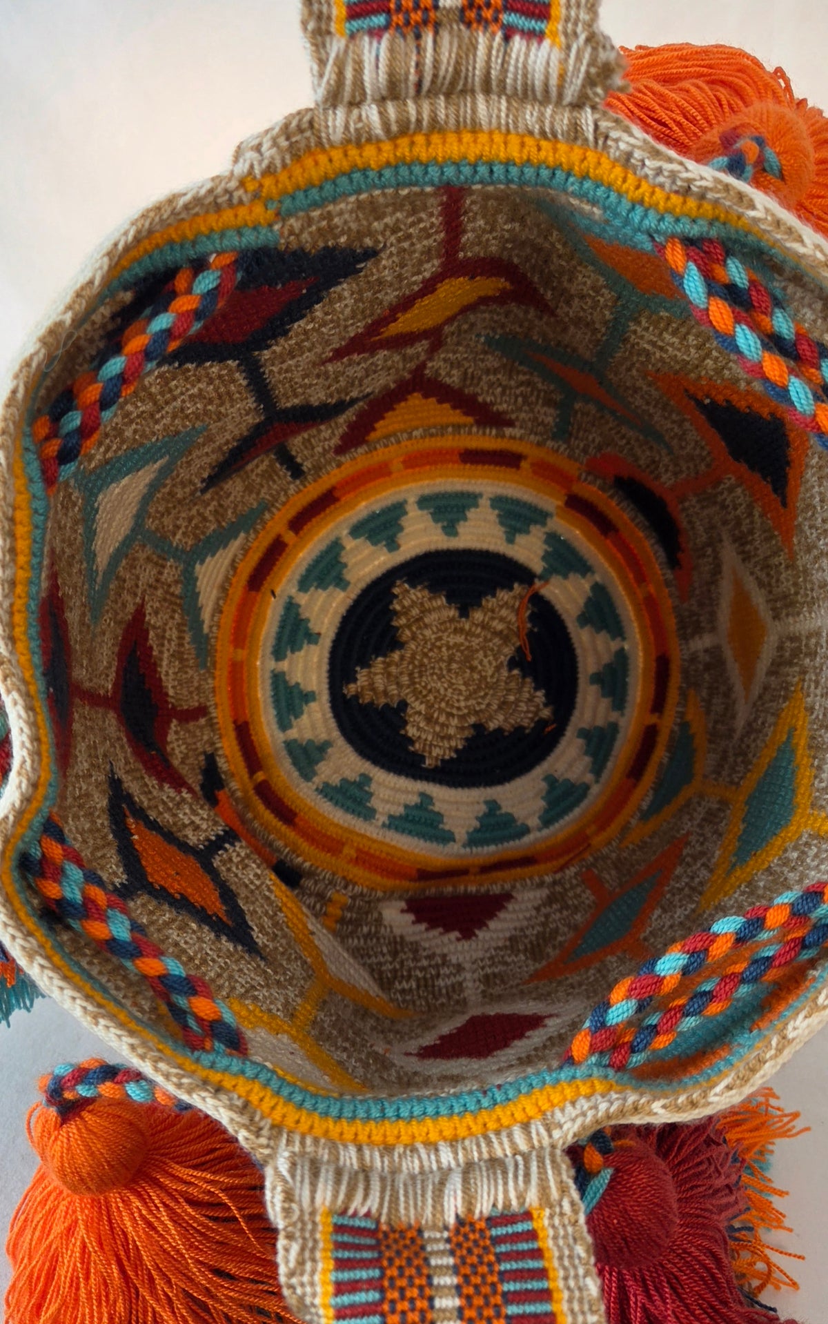 Bag - Large Traditional with side pom-poms