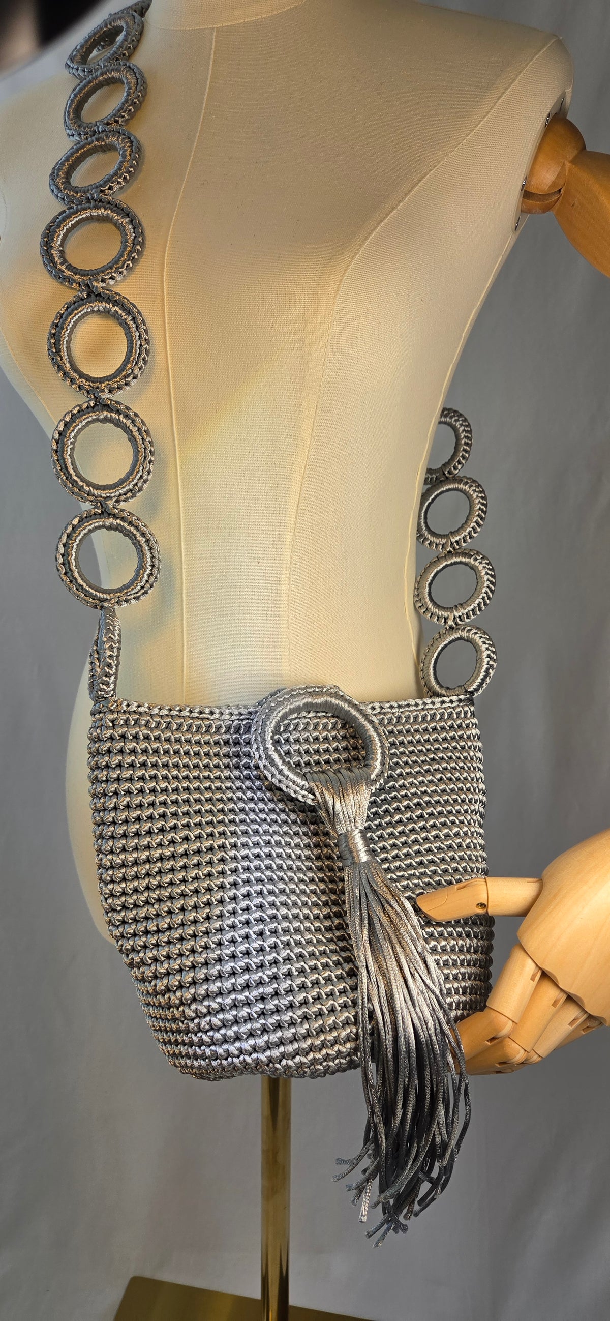 Bag - Small Glossy Macramé Cord VI
