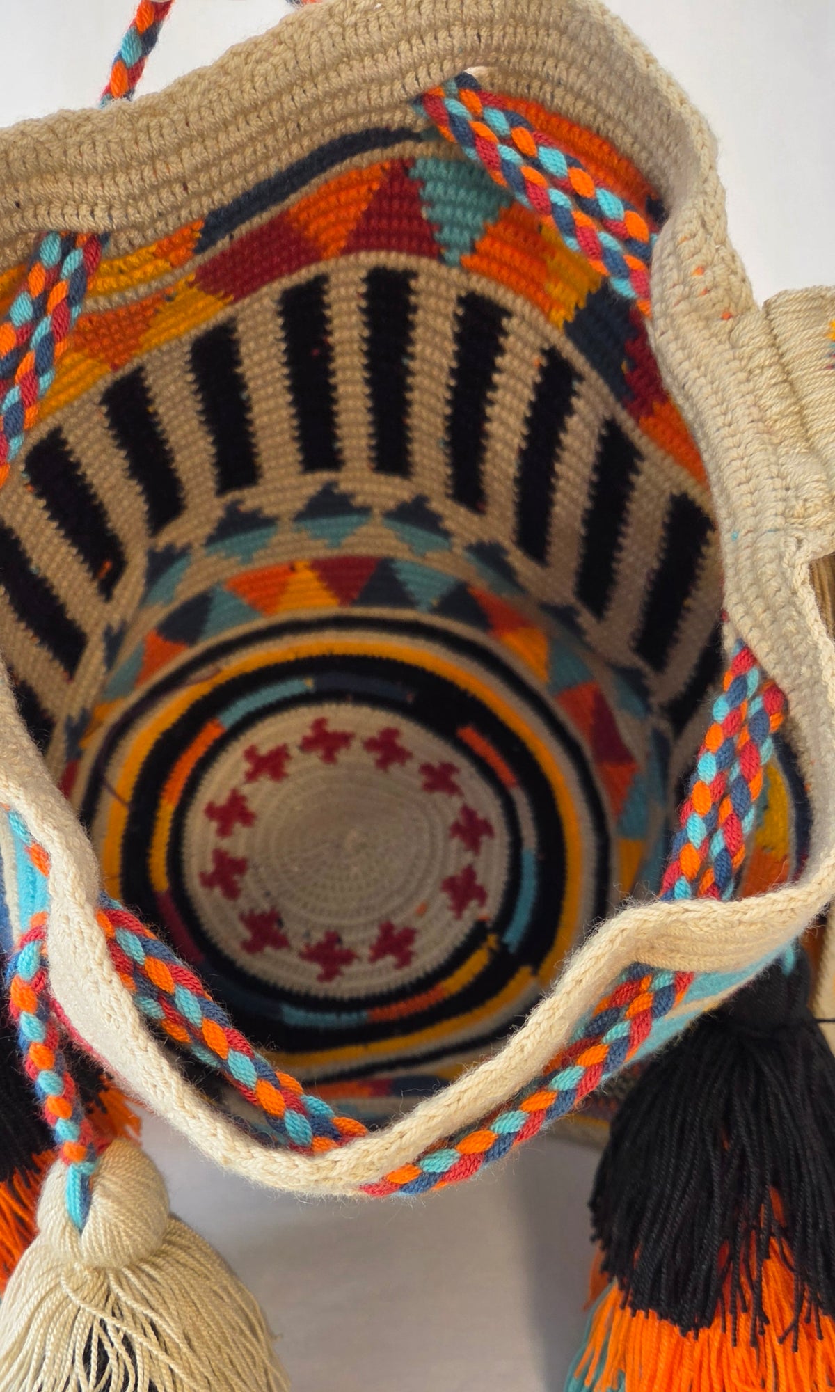 Bag - Large Traditional with side pom-poms