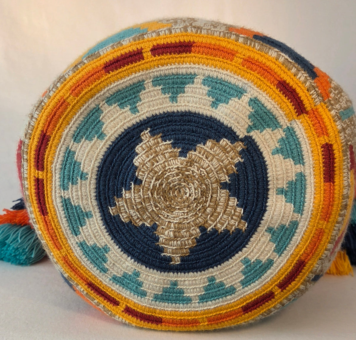 Bag - Large Traditional with side pom-poms